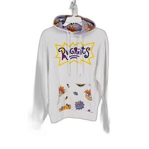 Nickelodeon NWT Rugrats Hoodie Pullover Sweatshirt White Small